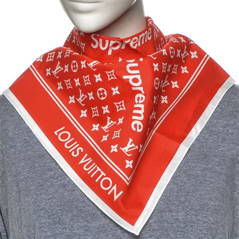 louis vuitton red and black scarf|Louis Vuitton bandana scarf.